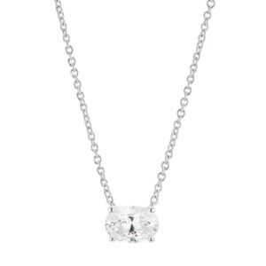 Eliot Danori Oval Cubic Zirconia Necklace 16" +‎ 2" Extender